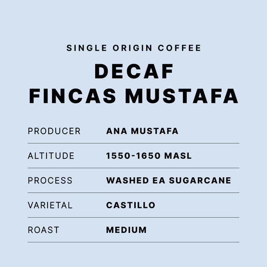 Decaf Fincas Mustafa, Colombia single origin coffee from Parch Coffee