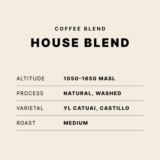 House blend, Brazil and Colombia coffee blend from Parch Coffee