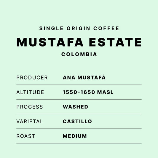 Mustafa Estate - Colombia washed process, single origin coffee from Parch Coffee